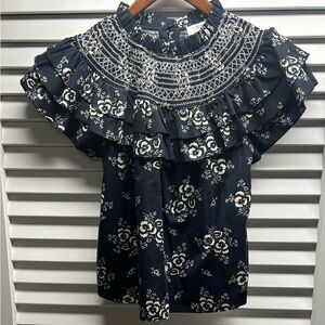 NWT Sea Melissa floral print puff s/s blouse.